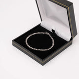 Bracelet cubain argent 3mm pour homme dans écrin