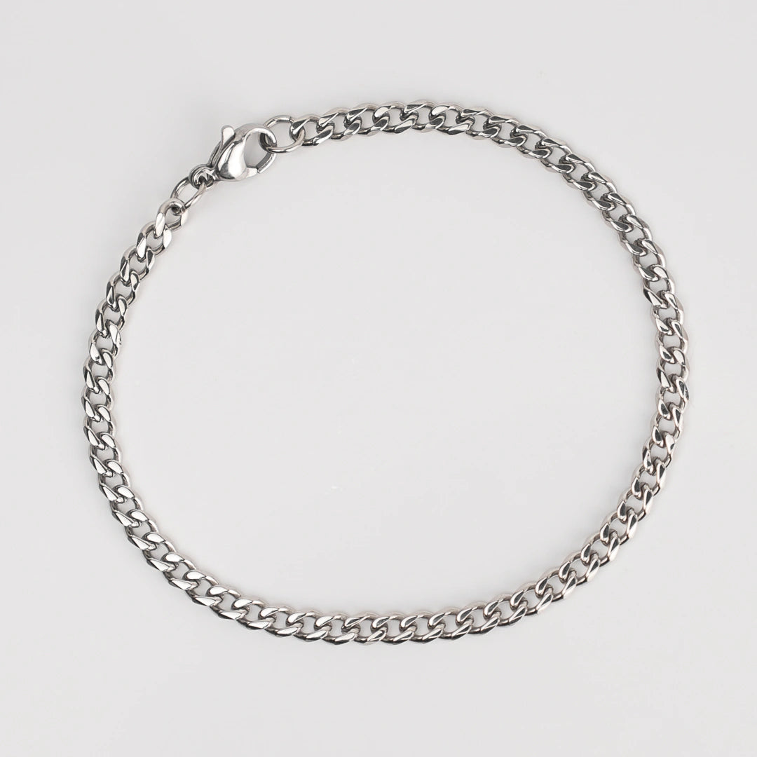 Bracelet cubain argent 3mm pour homme