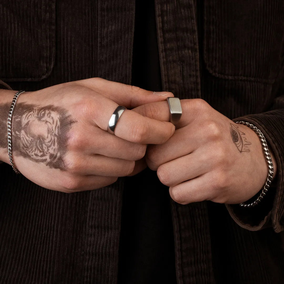 Bracelet cubain argent 3mm pour homme porté