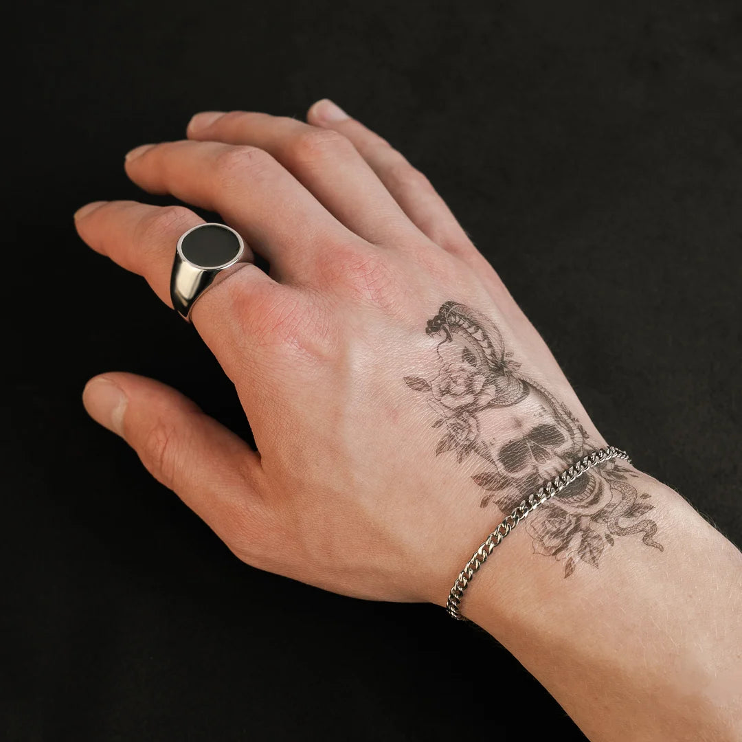 Bracelet cubain argent 3mm pour homme porté