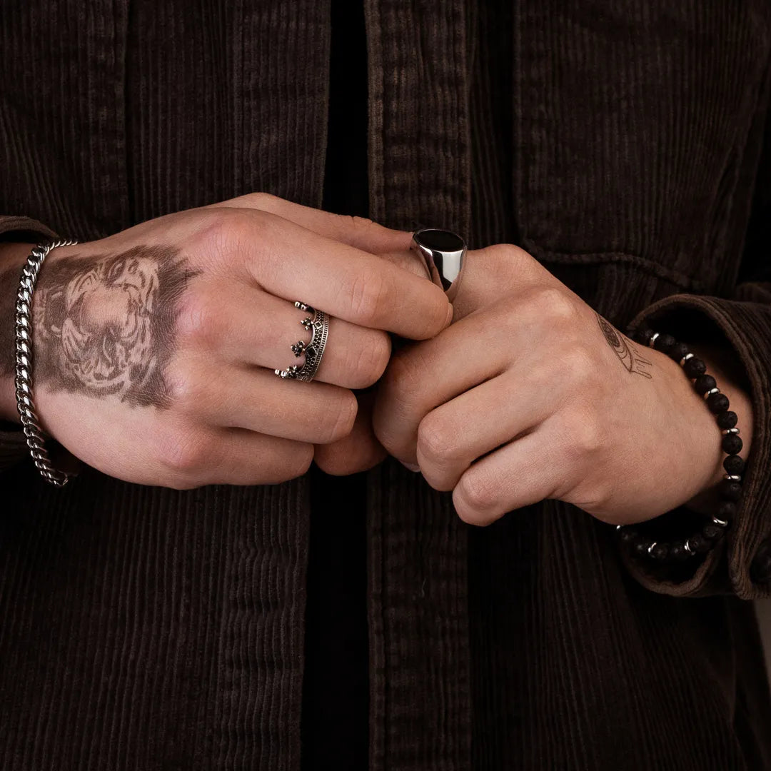 Bracelet cubain argent 6mm pour homme porté