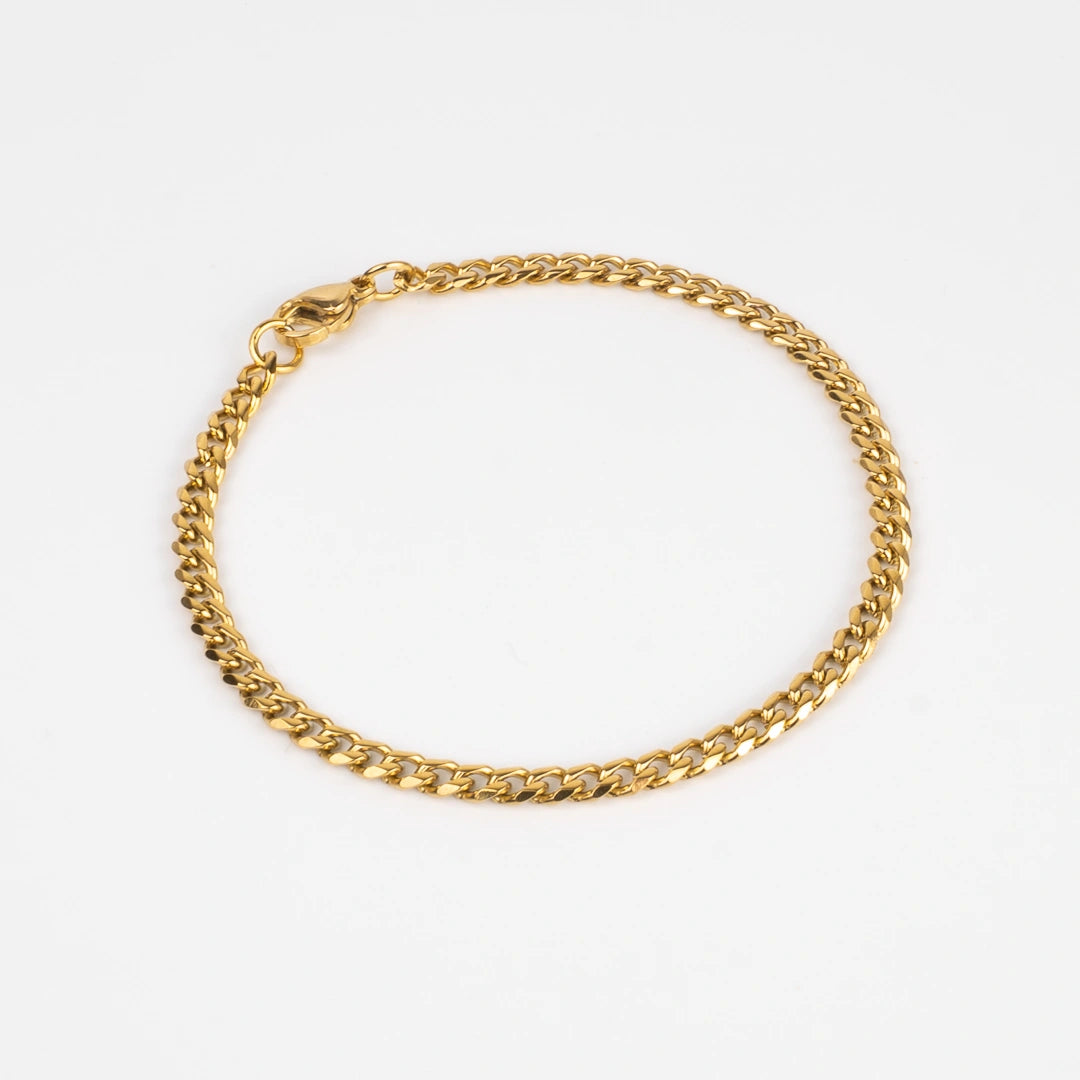 Bracelet cubain or 3mm pour homme