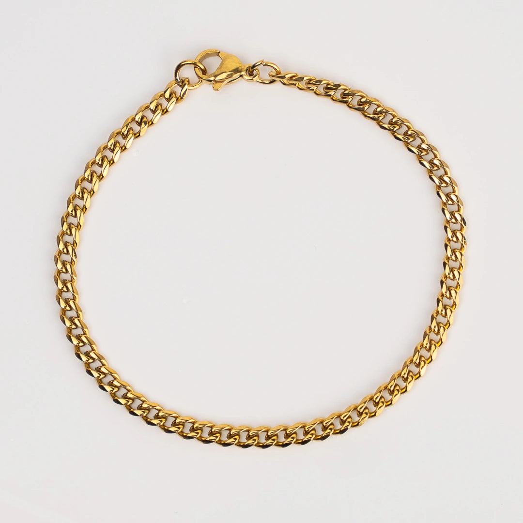 Bracelet cubain or 3mm pour homme