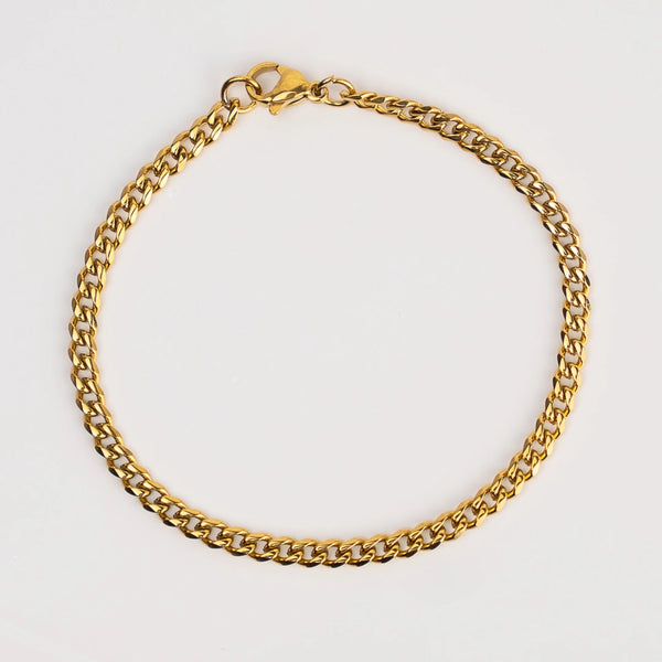 Bracelet cubain or 3mm pour homme