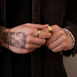 Bracelet cubain or 3mm pour homme porté