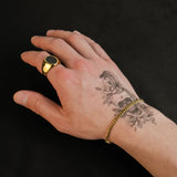 Bracelet cubain or 3mm pour homme porté