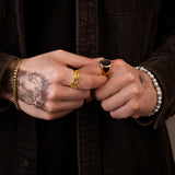 Bracelet cubain or 6mm pour homme porté