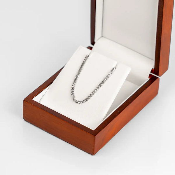 Chaîne cubaine pour homme dans un écrin en bois