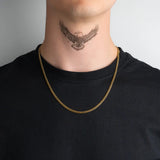 Chaîne cubaine or 3mm 55cm pour homme portée