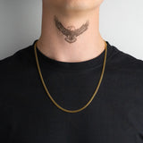 Chaîne cubaine or 3mm 60cm pour homme portée