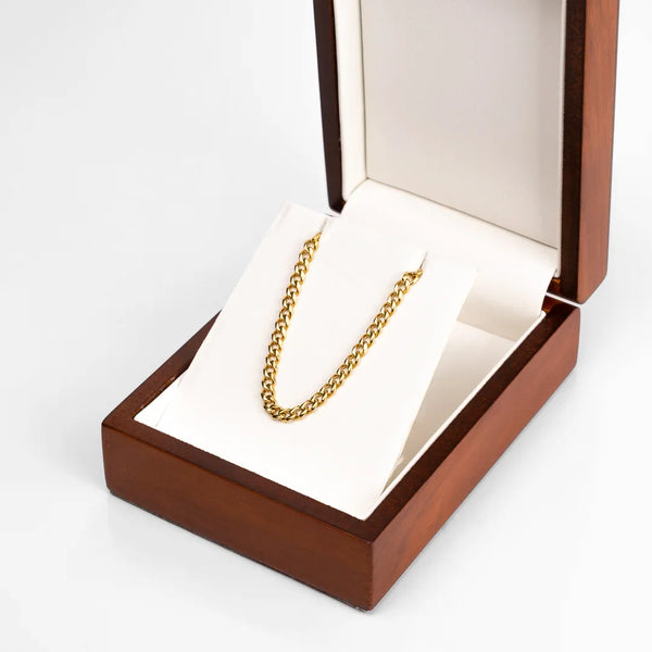 Chaîne cubaine or 3mm pour homme dans écrin