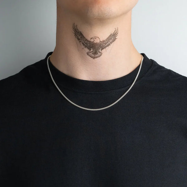 Chaîne gourmette 50 cm en argent 925 pour homme portée