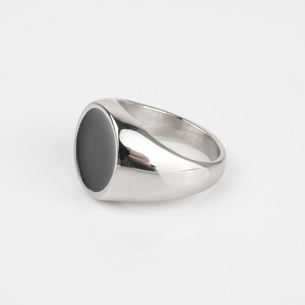 Chevalière pierre ronde argent pour homme