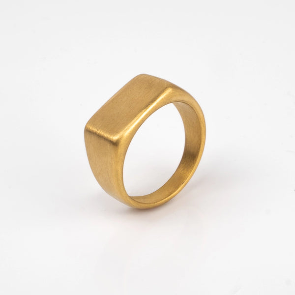 Chevalière rectangulaire or pour homme