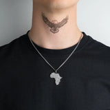 Pendentif Afrique argent pour homme porté