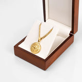 Pendentif boussole or pour homme dans écrin