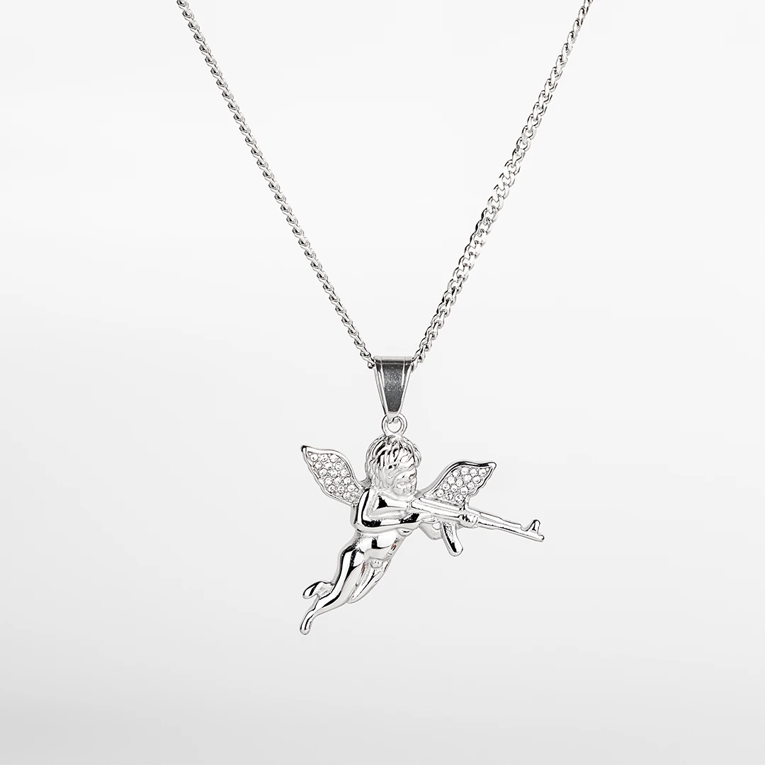 Pendentif cupidon argent pour homme
