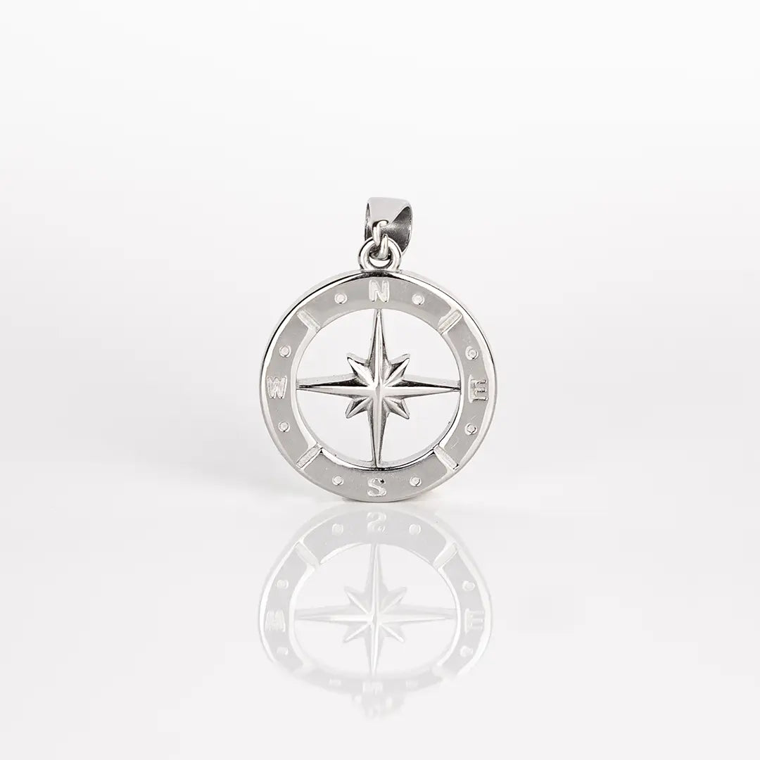 Pendentif étoile du nord argent pour homme