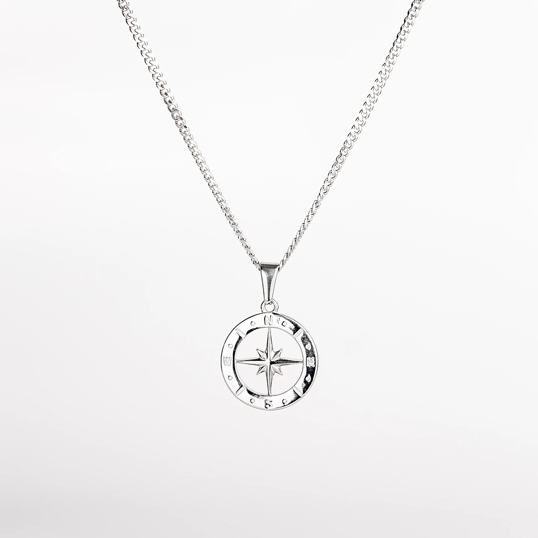 Pendentif étoile du nord argent pour homme