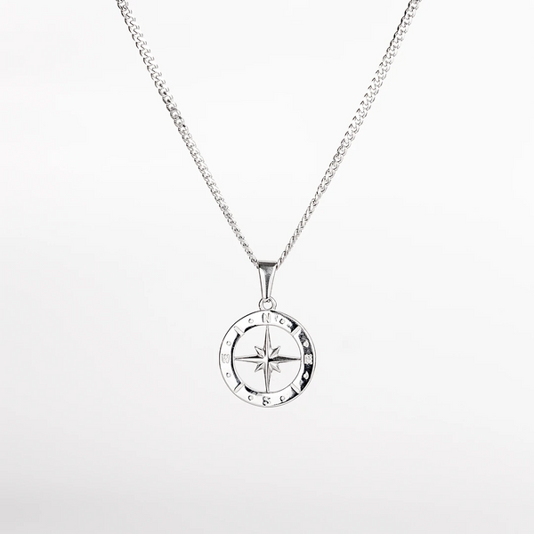 Pendentif étoile du nord argent pour homme