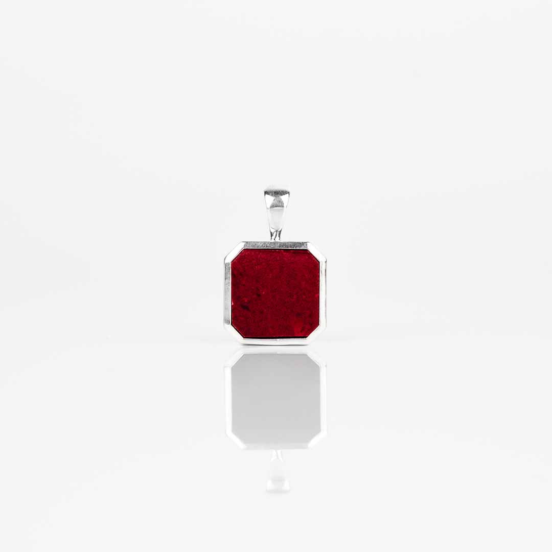 Pendentif jaspe rouge en argent 925 pour homme