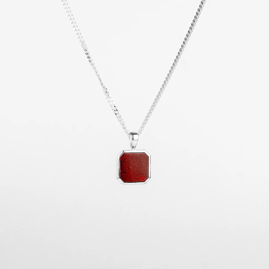 pendentif jaspe rouge pour homme en argent 925