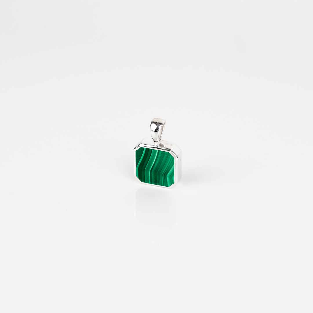 Pendentif malachite en argent 925 pour homme