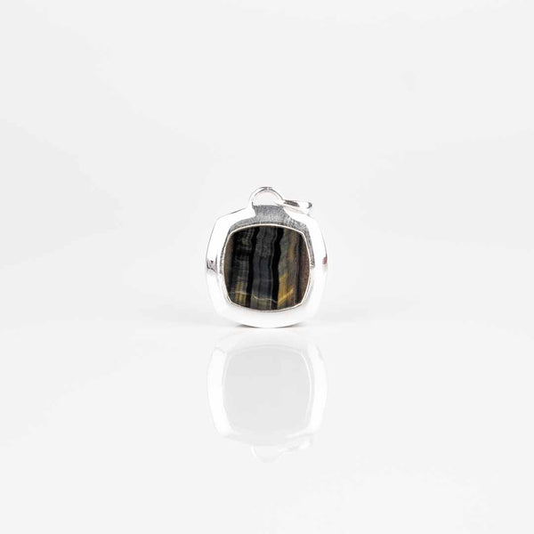 Pendentif oeil de faucon en argent 925 pour homme