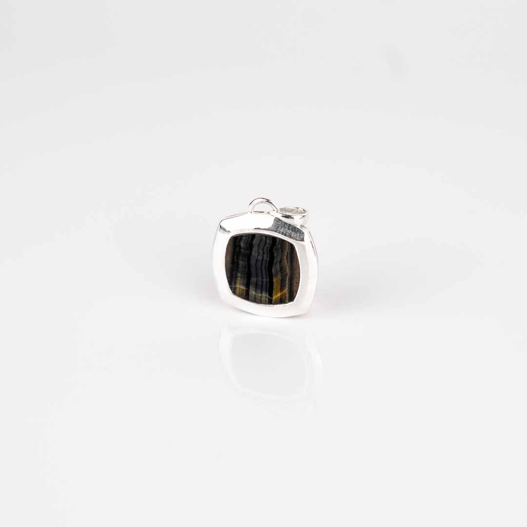 Pendentif oeil de faucon en argent 925 pour homme