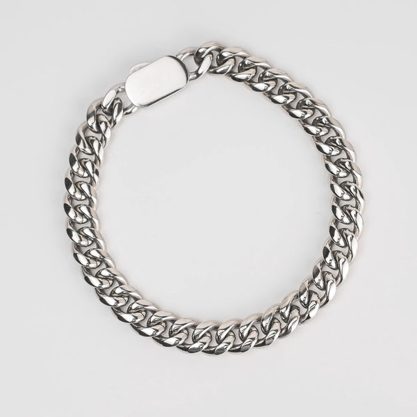 Bracelet cubain argent 8mm pour homme
