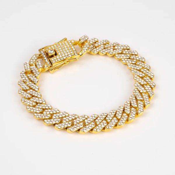 Bracelet cubain glacé or pour homme