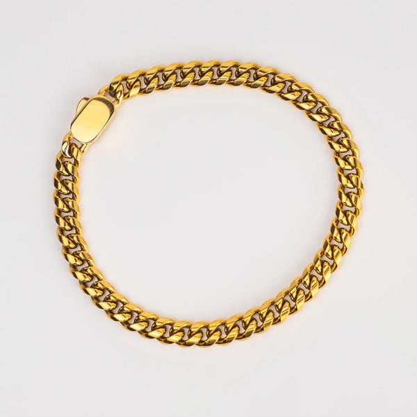 Bracelet cubain or 6mm pour homme