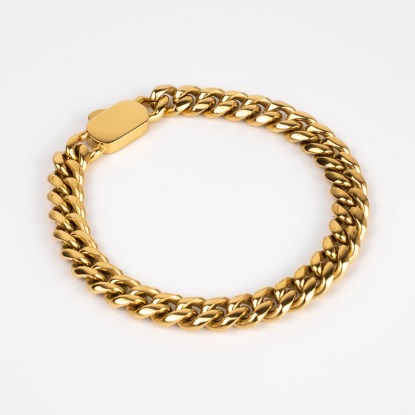 Bracelet cubain or 8mm pour homme