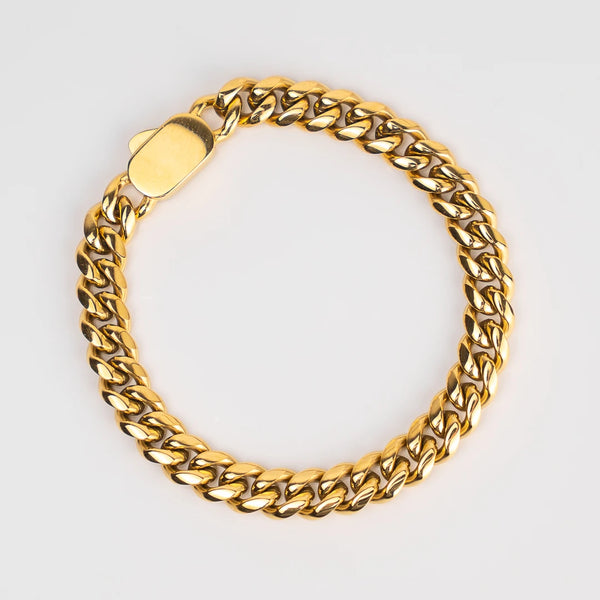 Bracelet cubain or 8mm pour homme