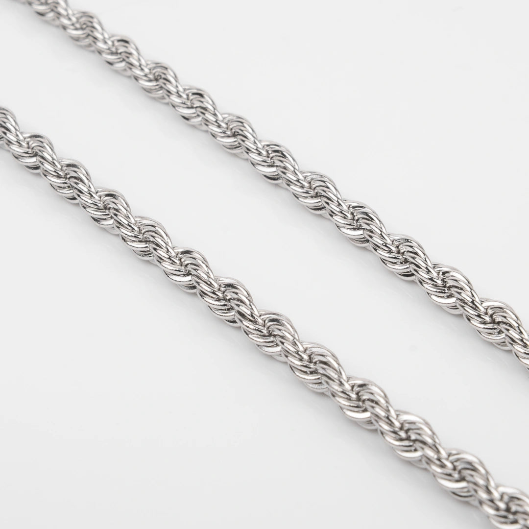 Chaîne corde argent pour homme