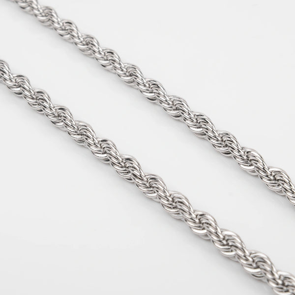 Chaîne corde argent pour homme