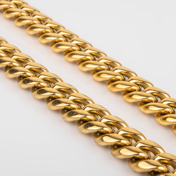 Chaîne cubaine or 8mm pour homme
