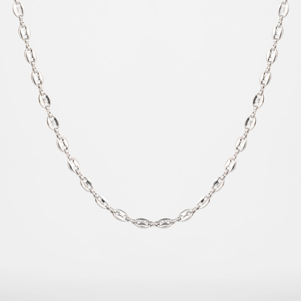 Chaîne graine de café argent pour homme