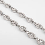 Chaîne graine de café argent pour homme
