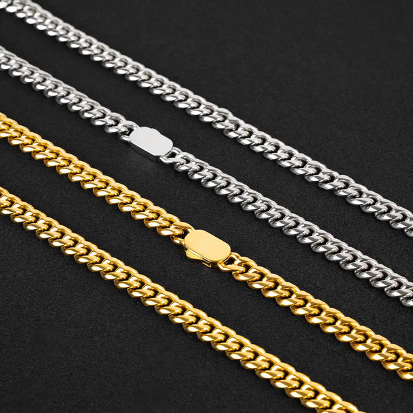 Grosses chaînes cubaine or et argent