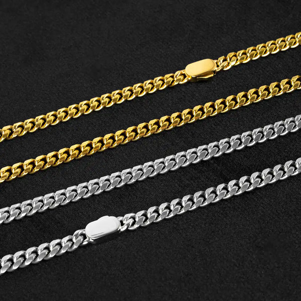 Grosse chaînes cubaines or et argent