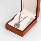 Ensemble de colliers pour homme en acier inoxydable avec pendentif boussole dans un écrin en bois