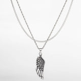 Ensemble de colliers en acier inoxydable  avec pendentif aile pour homme