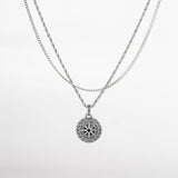 Ensemble de colliers en acier inoxydable  avec pendentif boussole pour homme