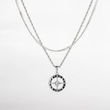 Ensemble de colliers en acier inoxydable  avec pendentif étoile du nord pour homme