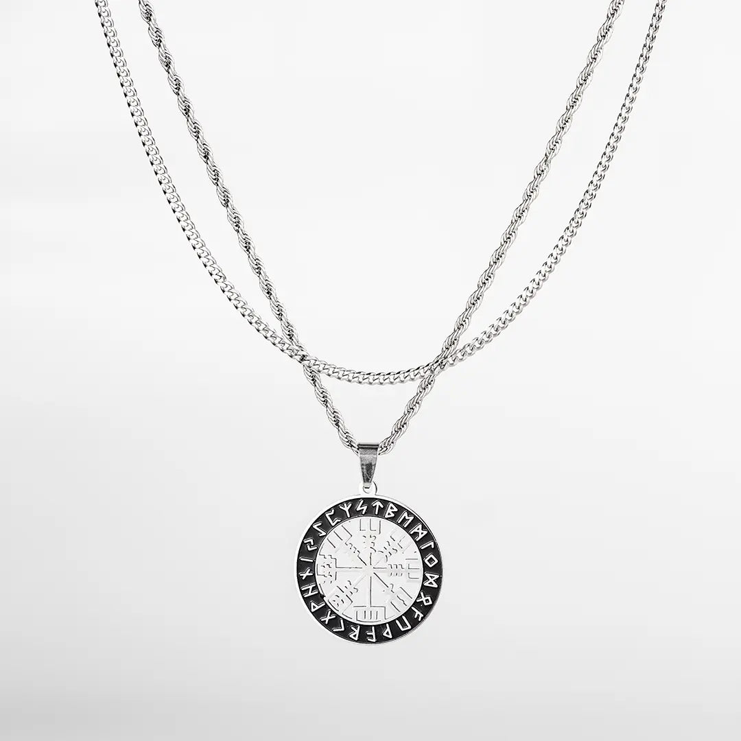 Ensemble de colliers en acier inoxydable avec pendentif zodiaque pour homme