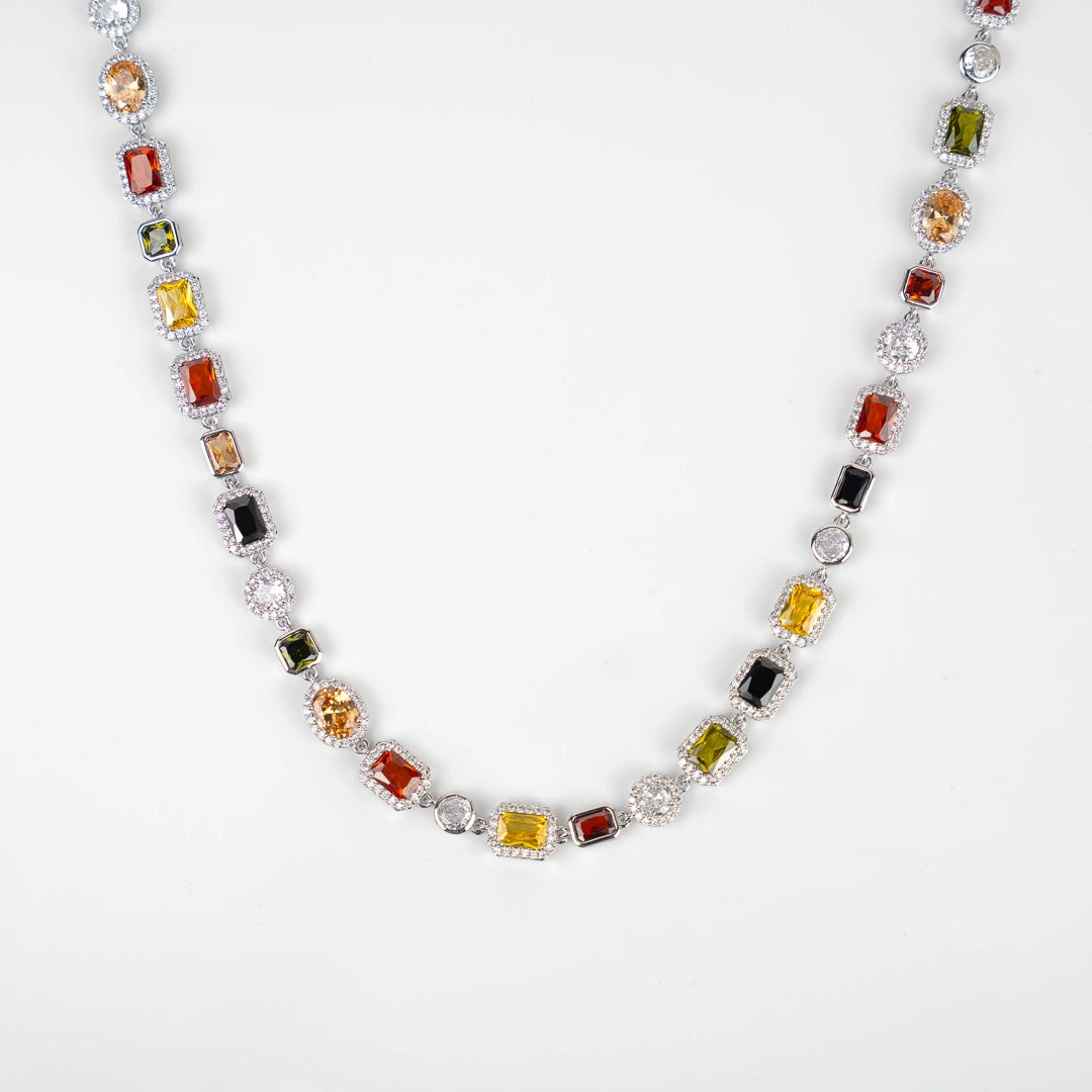 Collier de pierres précieuses argent pour homme