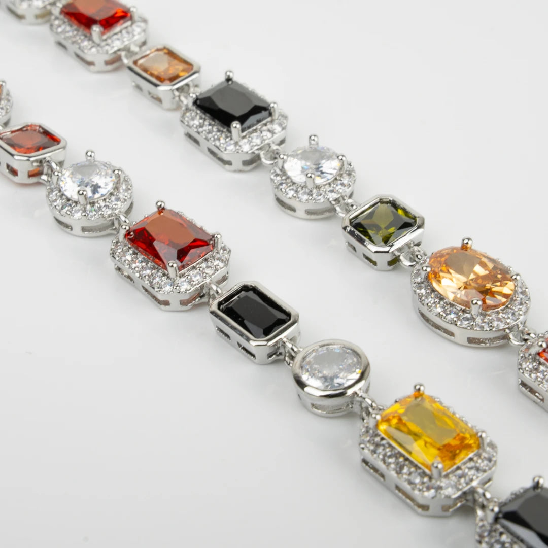 Collier de pierres précieuses argent pour homme