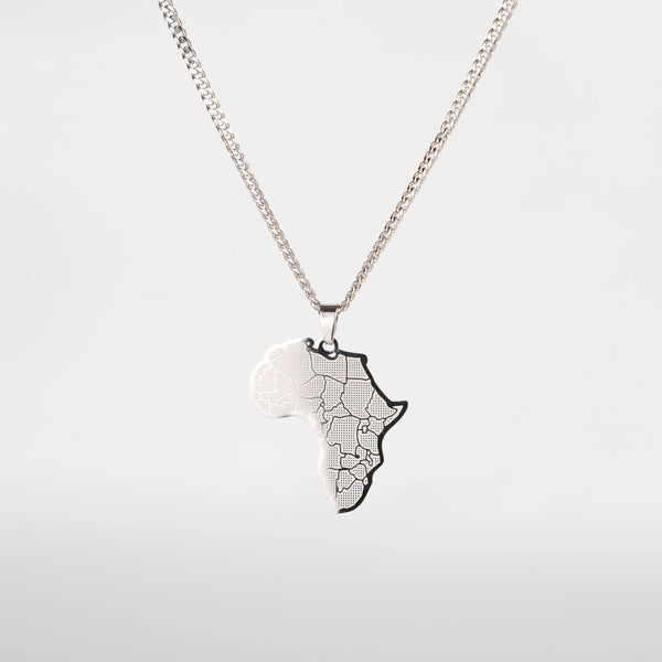 Pendentif Afrique argent pour homme