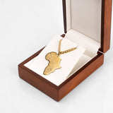 Pendentif Afrique or pour homme dans écrin